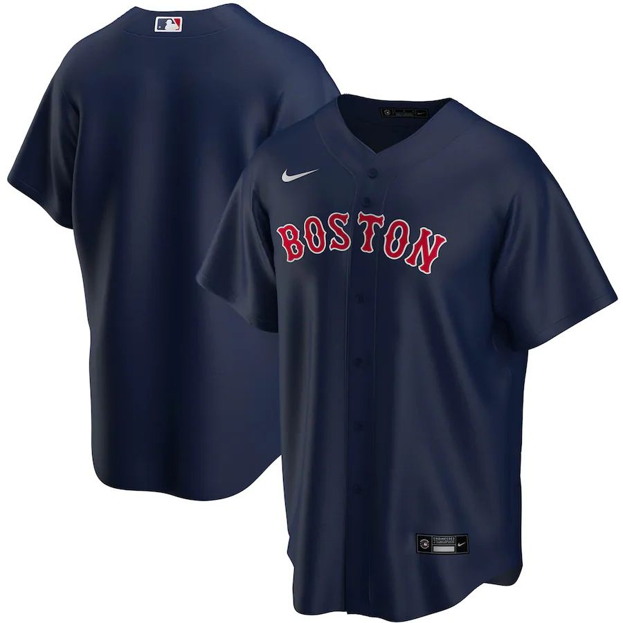Cheap Mens Boston Red Sox Nike Navy Alternate Replica Team MLB Jerseys
